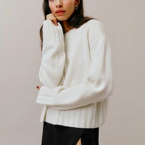 Reformation Mer Regenerative Wool Sweater Arctic